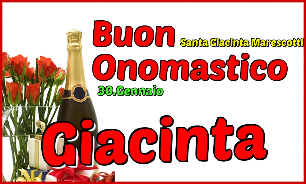 Cartoline di onomastico - Champagne | 30.Gennaio - Buon Onomastico Giacinta!