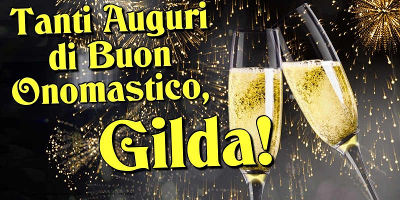 Cartoline di onomastico - Champagne | Tanti Auguri di Buon Onomastico, Gilda
