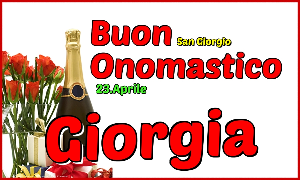 Cartoline di onomastico - Champagne | 23.Aprile - Buon Onomastico Giorgia!