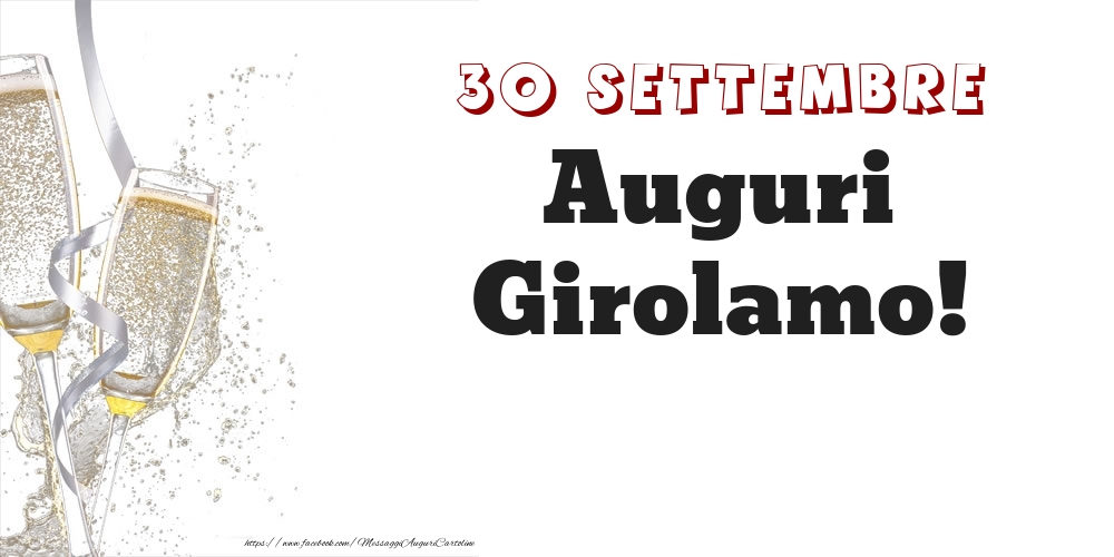 Cartoline di onomastico - Auguri Girolamo! 30 Settembre