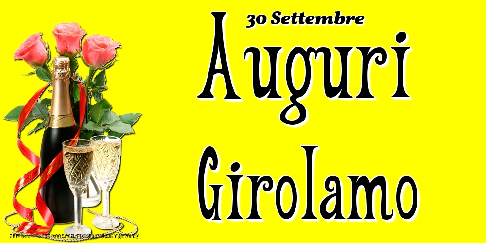 Cartoline di onomastico - 30 Settembre - Auguri Girolamo!
