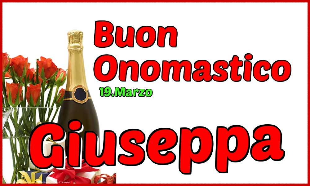 Cartoline di onomastico - Champagne | 19.Marzo - Buon Onomastico Giuseppa!