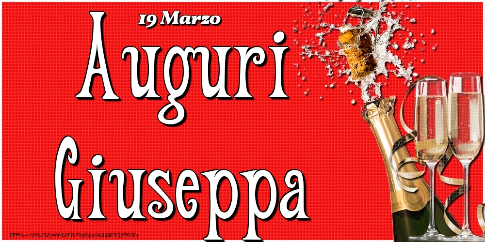 Cartoline di onomastico - 19 Marzo - Auguri Giuseppa!