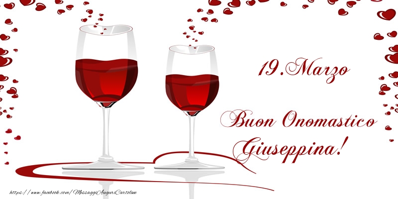 Cartoline di onomastico - Champagne | 19.Marzo Buon Onomastico Giuseppina!