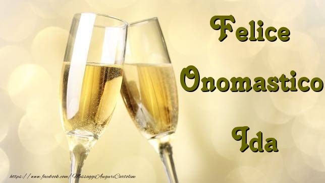 Cartoline di onomastico - Champagne | Felice Onomastico Ida