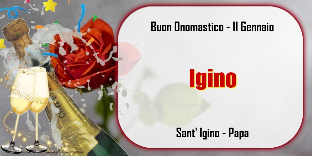  Cartoline di onomastico - Champagne | Sant' Igino - Papa Buon Onomastico, Igino! 11 Gennaio