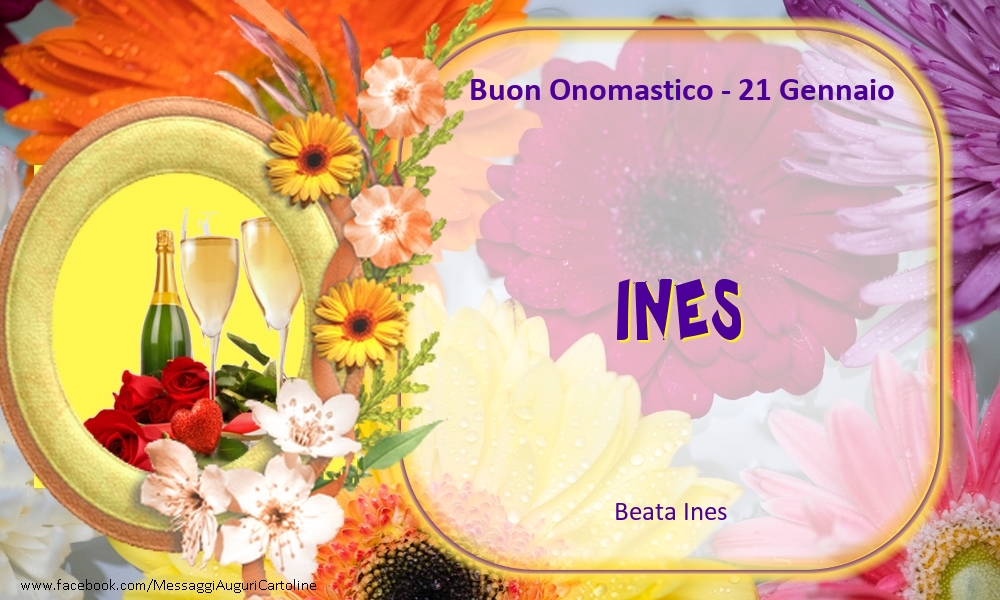 Cartoline di onomastico - Beata Ines Buon Onomastico, Ines! 21 Gennaio