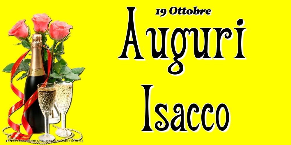 Cartoline di onomastico - 19 Ottobre - Auguri Isacco!