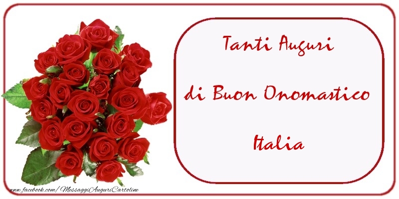 Cartoline di onomastico - Mazzo Di Fiori & Rose | Tanti Auguri di Buon Onomastico Italia