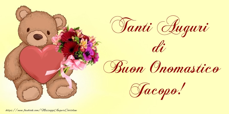 Cartoline di onomastico - Tanti Auguri di Buon Onomastico Jacopo!