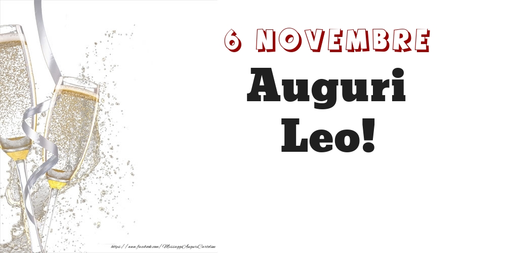Cartoline di onomastico - Auguri Leo! 6 Novembre