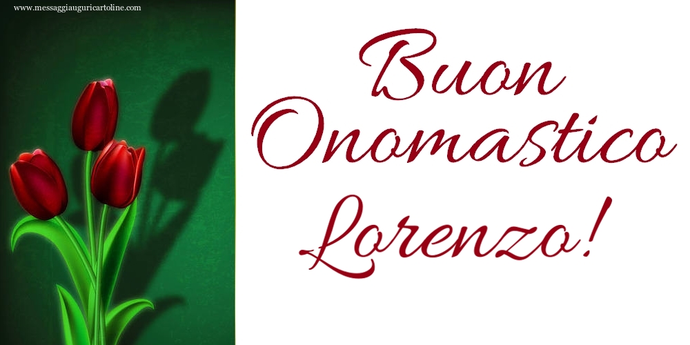 Cartoline di onomastico - Tulipani | Buon Onomastico Lorenzo!