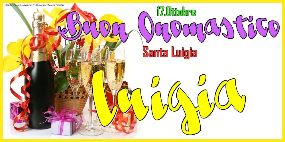 Cartoline di onomastico - Champagne | 17.Ottobre - Buon Onomastico Luigia!
