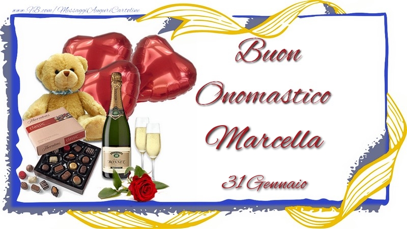 Cartoline di onomastico - Champagne | Buon Onomastico Marcella! 31 Gennaio