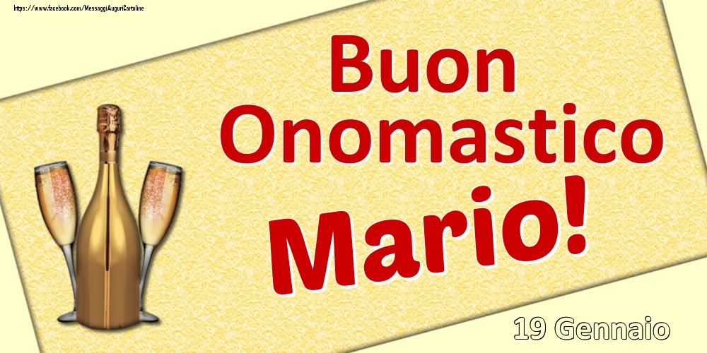 Cartoline di onomastico - Buon Onomastico Mario! - 19 Gennaio