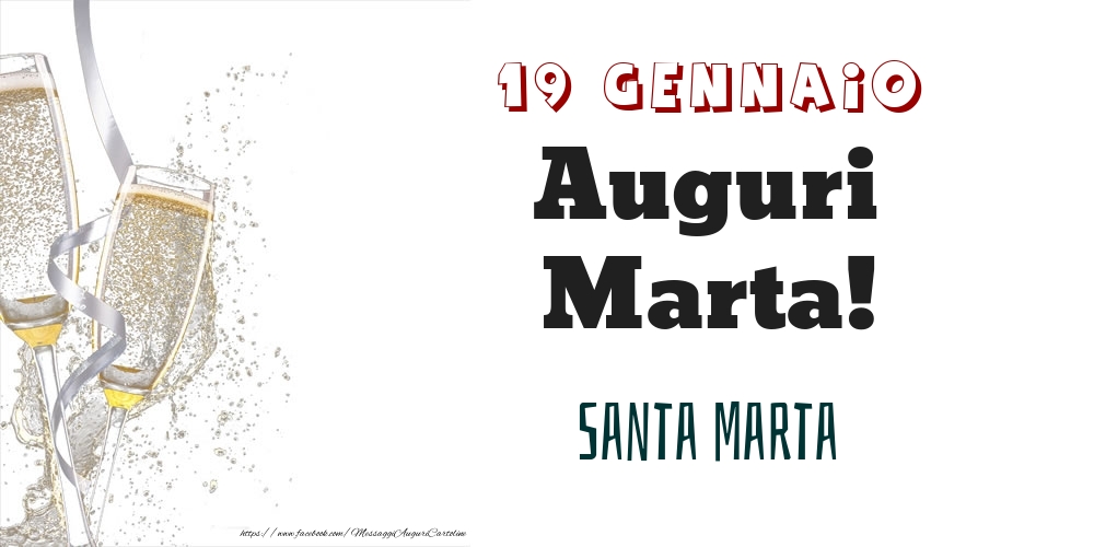 Cartoline di onomastico - Santa Marta Auguri Marta! 19 Gennaio