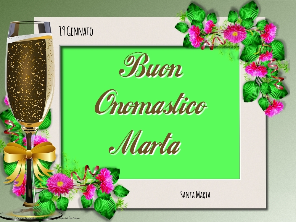 Cartoline di onomastico - Rose | Santa Marta Buon Onomastico, Marta! 19 Gennaio