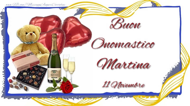 Cartoline di onomastico - Champagne | Buon Onomastico Martina! 11 Novembre