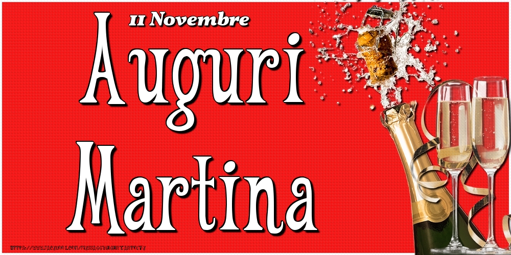 Cartoline di onomastico - 11 Novembre - Auguri Martina!