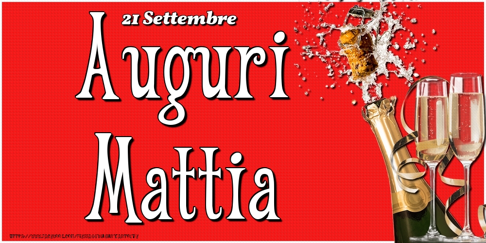 Cartoline di onomastico - 21 Settembre - Auguri Mattia!