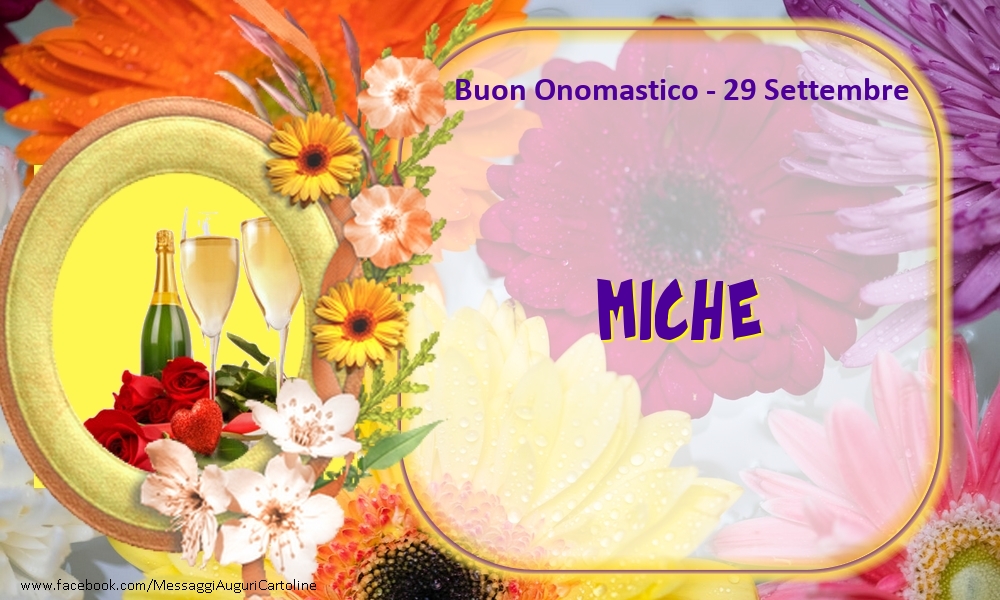 Cartoline di onomastico - Buon Onomastico, Miche! 29 Settembre