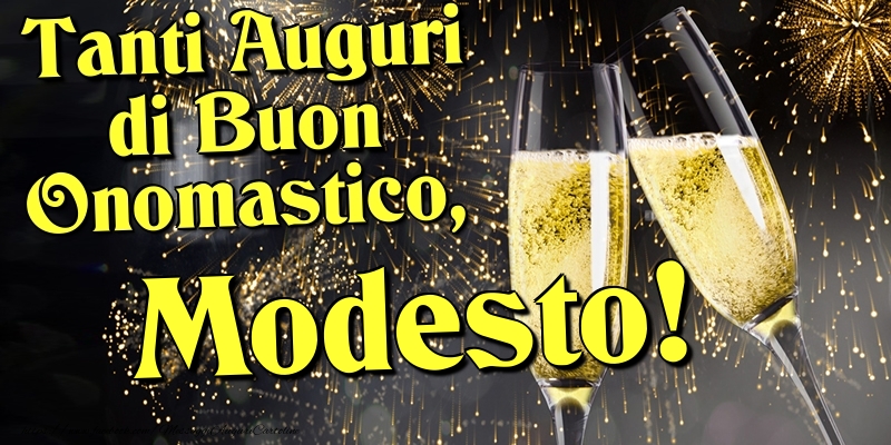 Cartoline di onomastico - Champagne | Tanti Auguri di Buon Onomastico, Modesto