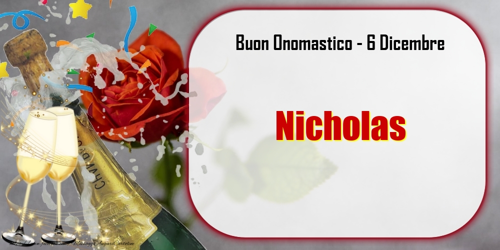 Cartoline di onomastico - Champagne | Buon Onomastico, Nicholas! 6 Dicembre