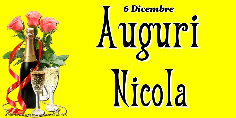 Cartoline di onomastico - 6 Dicembre - Auguri Nicola!