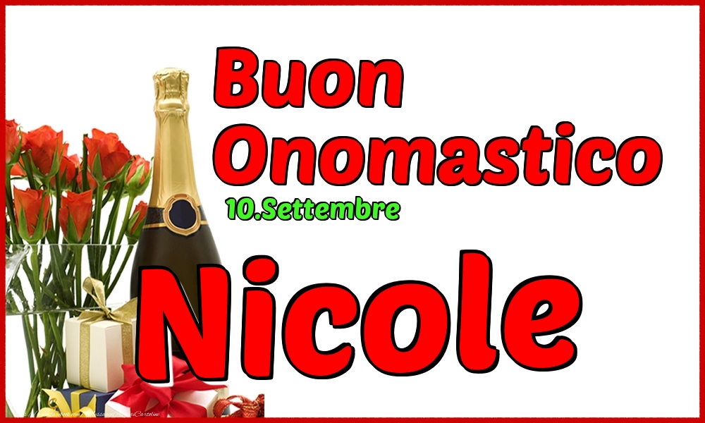 Cartoline di onomastico - Champagne | 10.Settembre - Buon Onomastico Nicole!