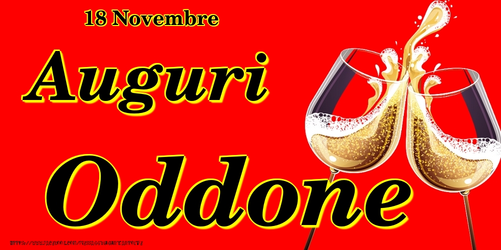 Cartoline di onomastico - Champagne | 18 Novembre - Auguri Oddone!