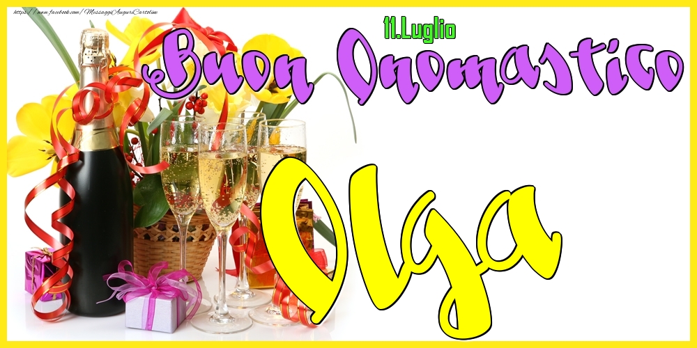 Cartoline di onomastico - Champagne | 11.Luglio - Buon Onomastico Olga!