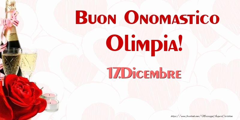 Cartoline di onomastico - Champagne | Buon Onomastico Olimpia! 17.Dicembre