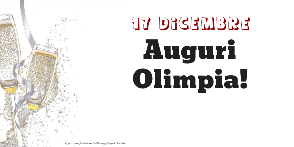 Cartoline di onomastico - Auguri Olimpia! 17 Dicembre