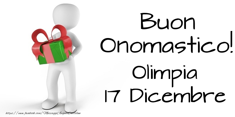 Cartoline di onomastico - Buon Onomastico  Olimpia! 17 Dicembre