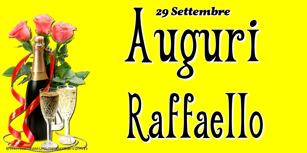 Cartoline di onomastico - 29 Settembre - Auguri Raffaello!