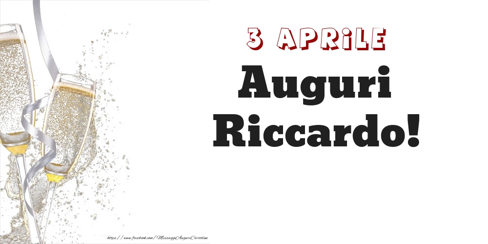 Cartoline di onomastico - Auguri Riccardo! 3 Aprile