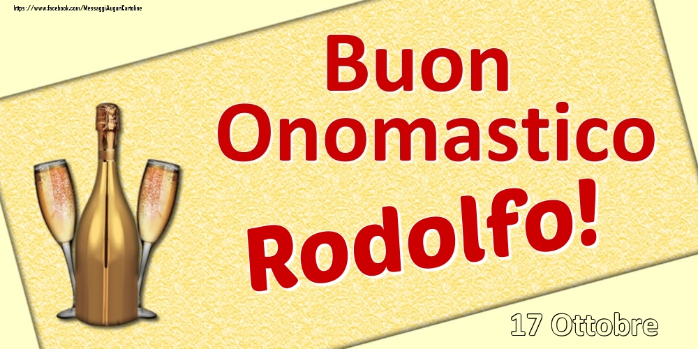 Cartoline di onomastico - Buon Onomastico Rodolfo! - 17 Ottobre