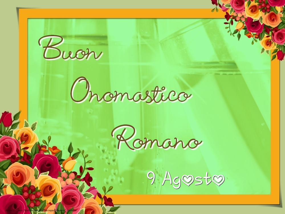 Cartoline di onomastico - Buon Onomastico, Romano! 9 Agosto