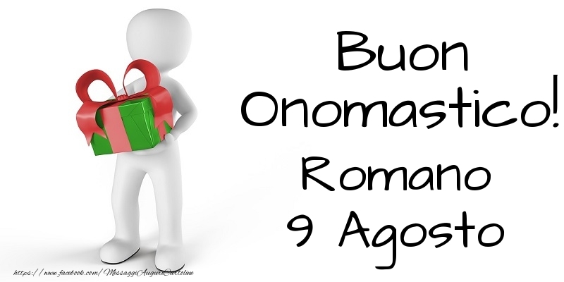 Cartoline di onomastico - Buon Onomastico  Romano! 9 Agosto