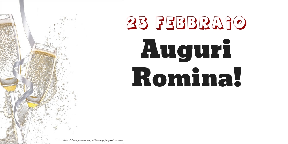 Cartoline di onomastico - Auguri Romina! 23 Febbraio