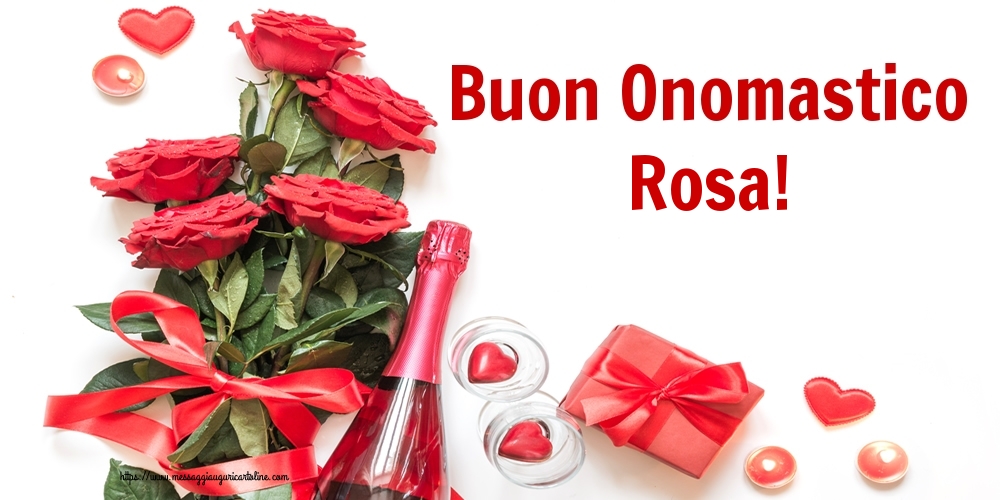 Cartoline di onomastico - Fiori | Buon Onomastico Rosa!
