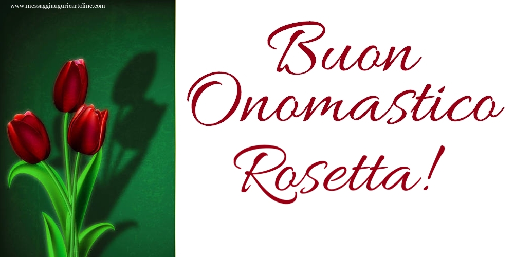 Cartoline di onomastico - Tulipani | Buon Onomastico Rosetta!