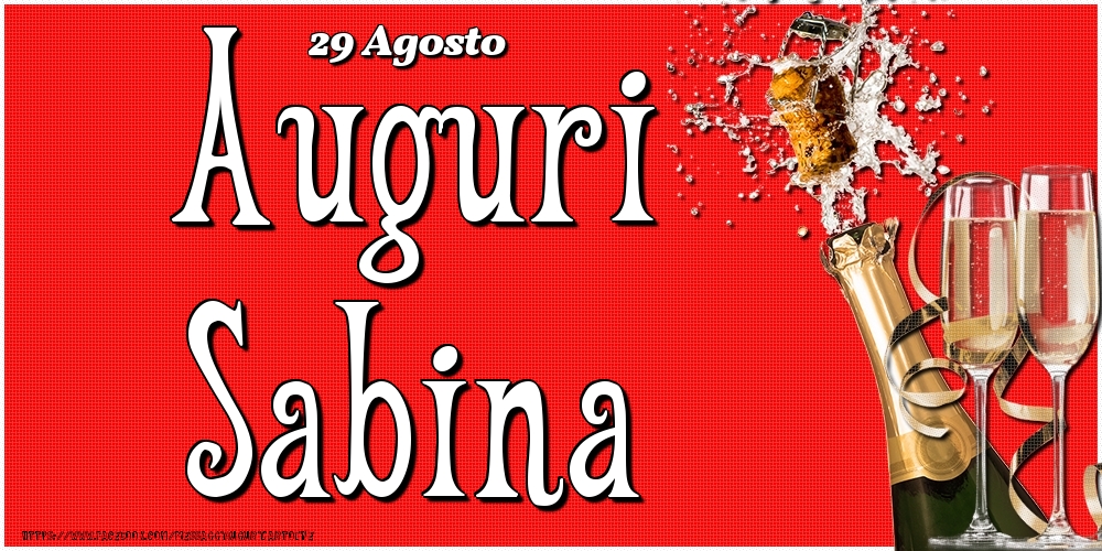 Cartoline di onomastico - 29 Agosto - Auguri Sabina!