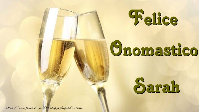  Cartoline di onomastico - Champagne | Felice Onomastico Sarah