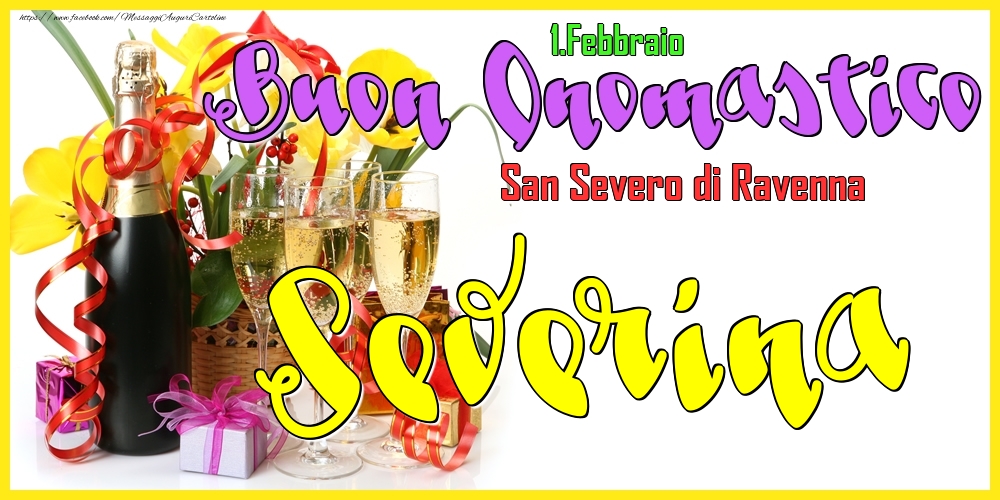 Cartoline di onomastico - Champagne | 1.Febbraio - Buon Onomastico Severina!