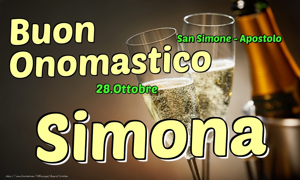 Cartoline di onomastico - 28.Ottobre - Buon Onomastico Simona!