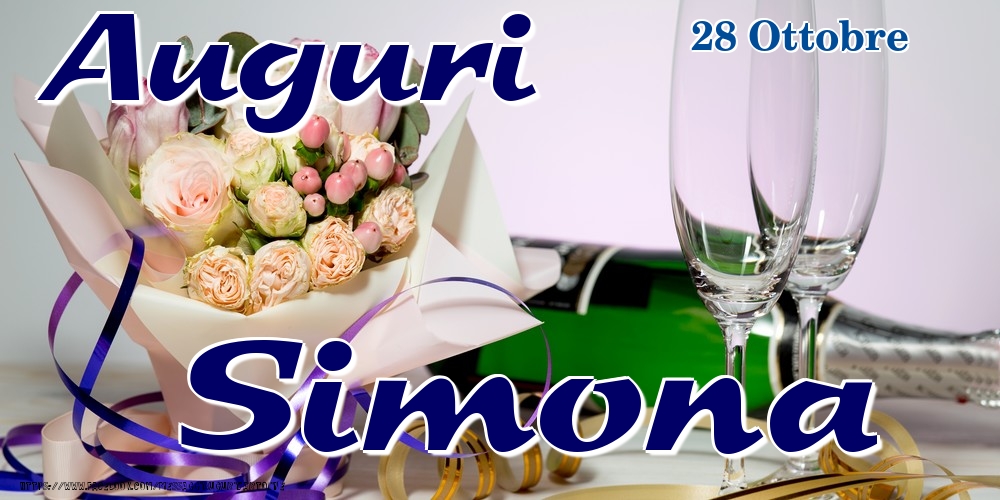 Cartoline di onomastico - 28 Ottobre - Auguri Simona!