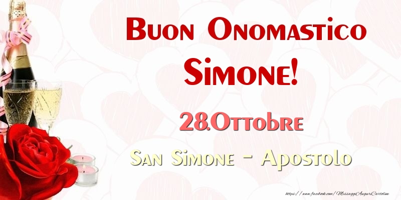  Cartoline di onomastico - Buon Onomastico Simone! 28.Ottobre San Simone - Apostolo