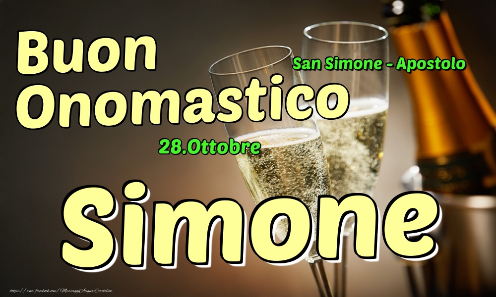 Cartoline di onomastico - 28.Ottobre - Buon Onomastico Simone!