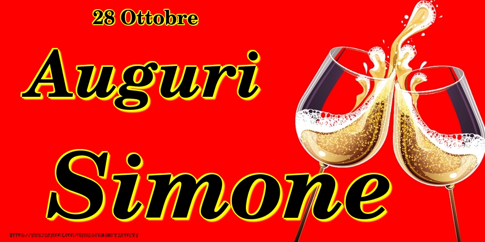 Cartoline di onomastico - 28 Ottobre - Auguri Simone!